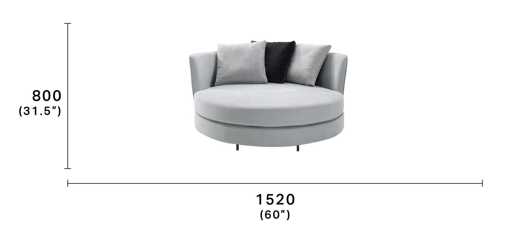 Delta Circle Sofa Lounge Couch King Living