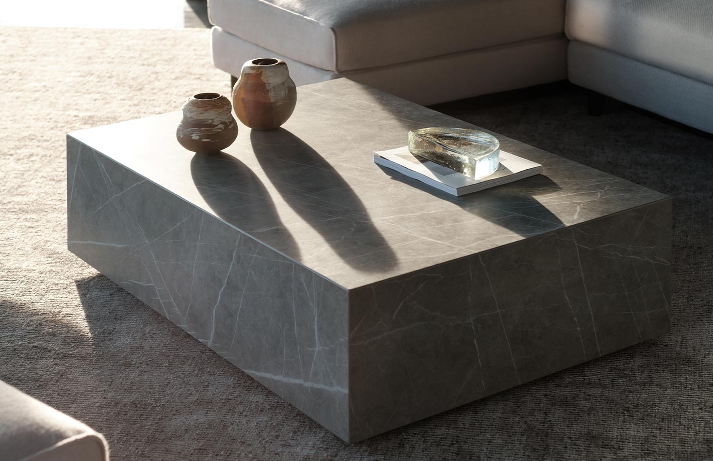 concrete stone coffee table